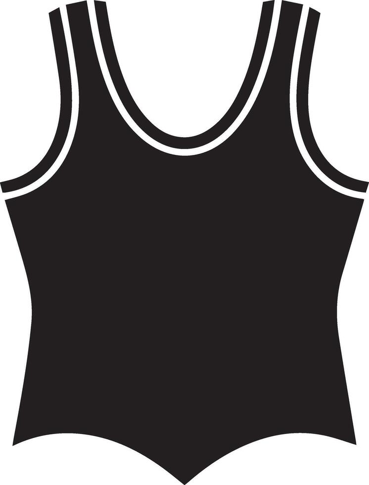A black tank top with white trim vector