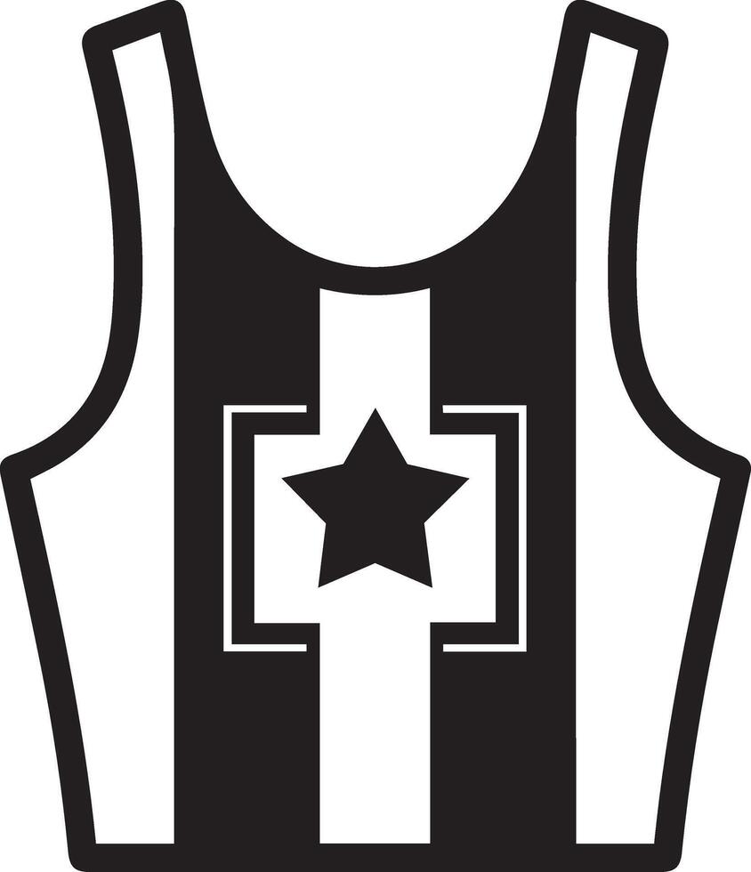 A black and white tank top with a star on it vector