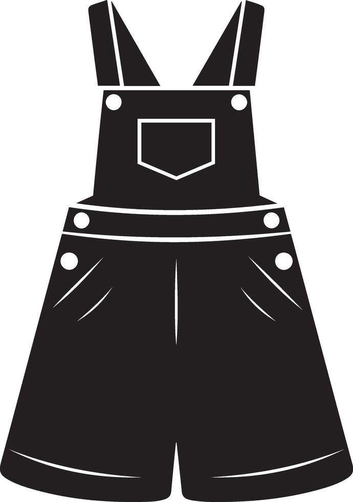 A black overalls with pockets on the front vector