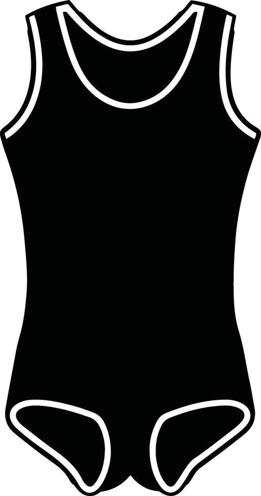 A black swimsuit on a white background vector