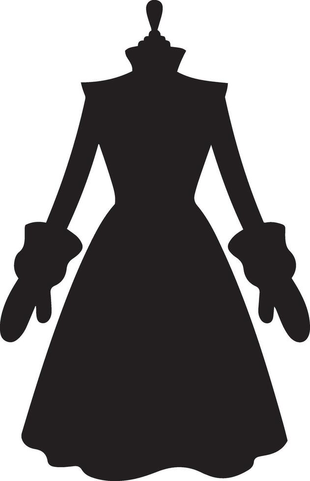 A silhouette of a dress and gloves vector