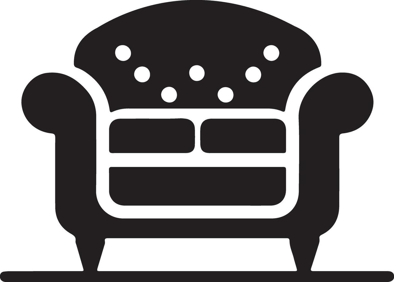 A black and white chair icon on a white background vector
