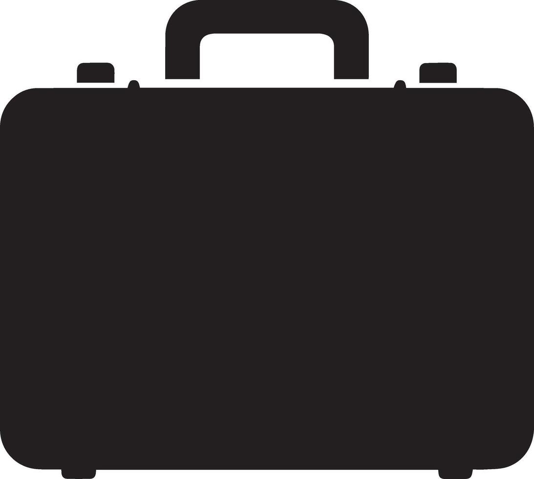 A black briefcase on a white background vector