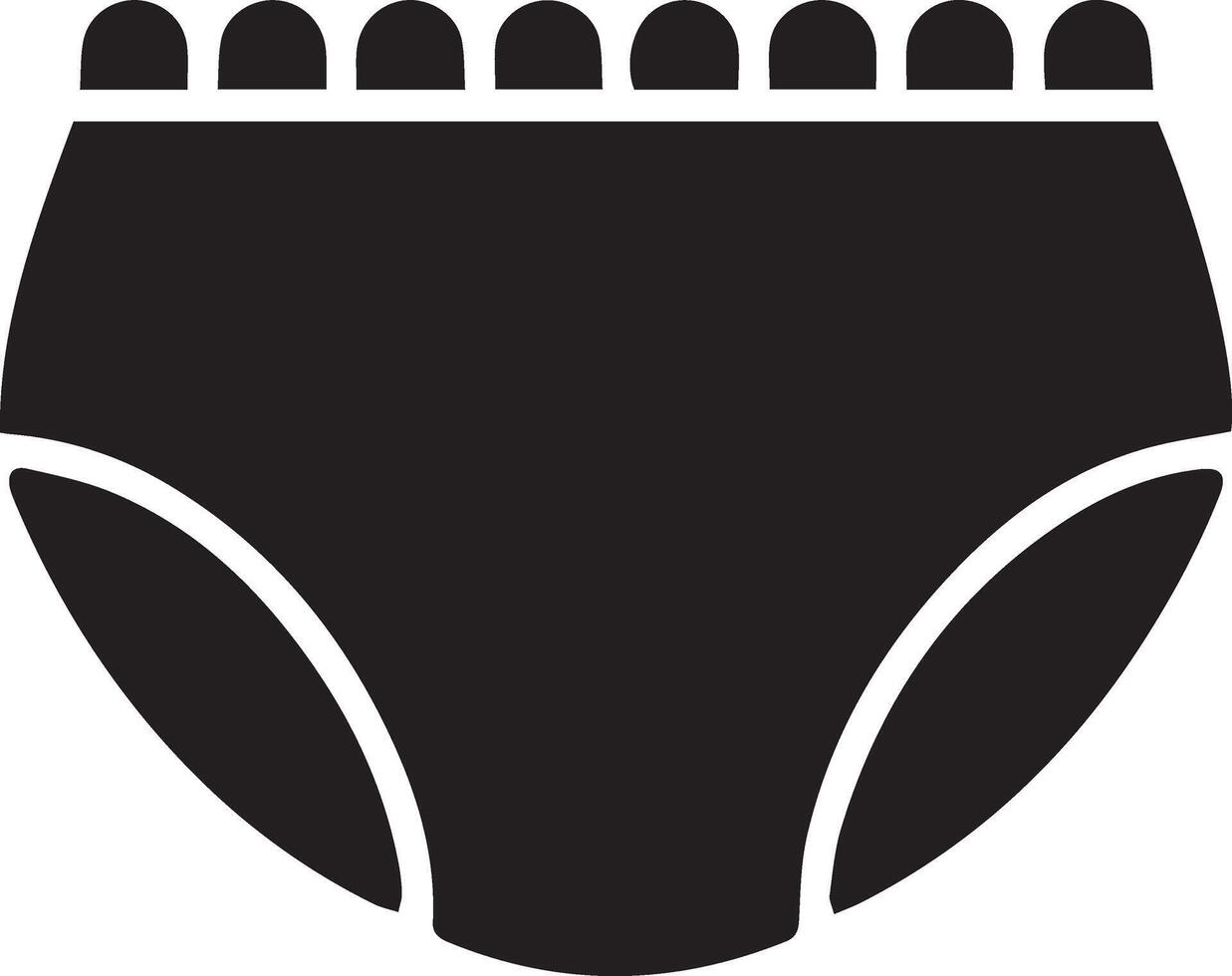A black and white illustration of a pair of underwear vector