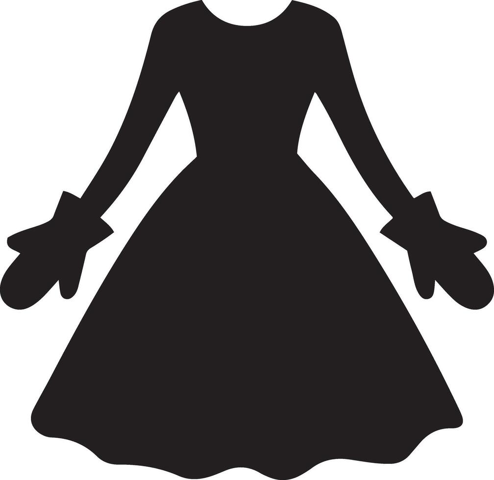A black dress with gloves on it vector