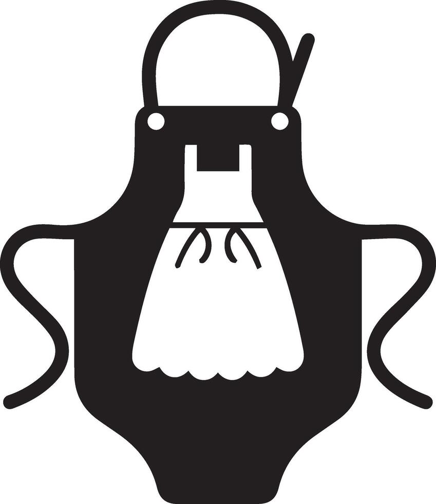 A black and white apron icon on a white background vector