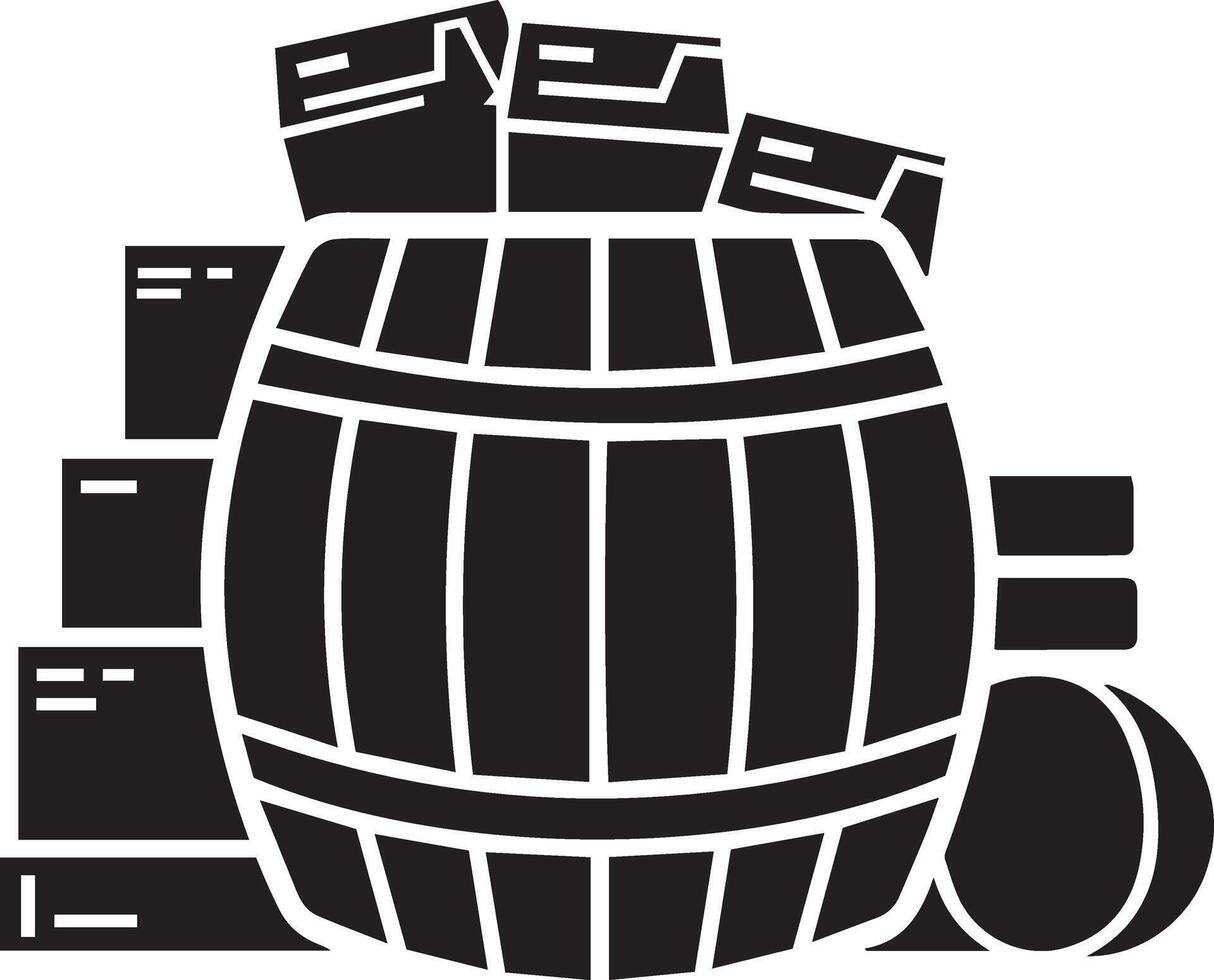 Barrel of files icon illustration vector
