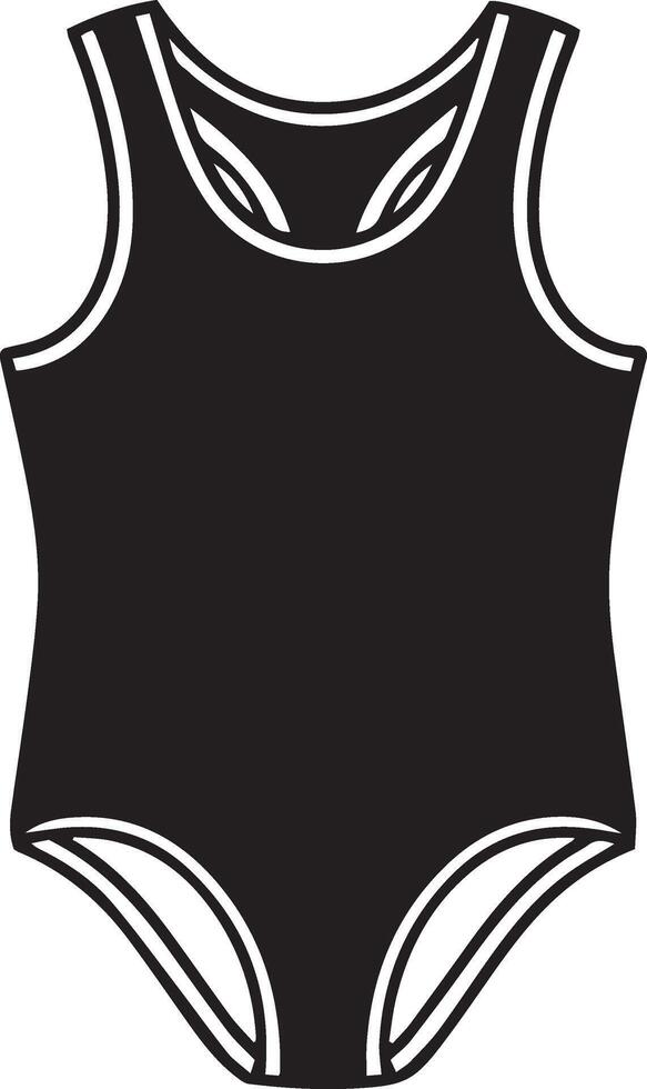 A black swimsuit on a white background vector