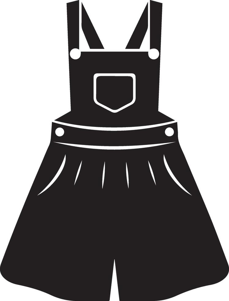 A black overalls with pockets on the front vector