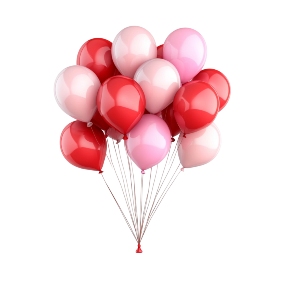 A bunch of balloons with red and pink colors png