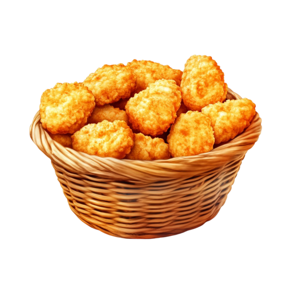 Fried fish fillet nuggets isolated on a transparent background png