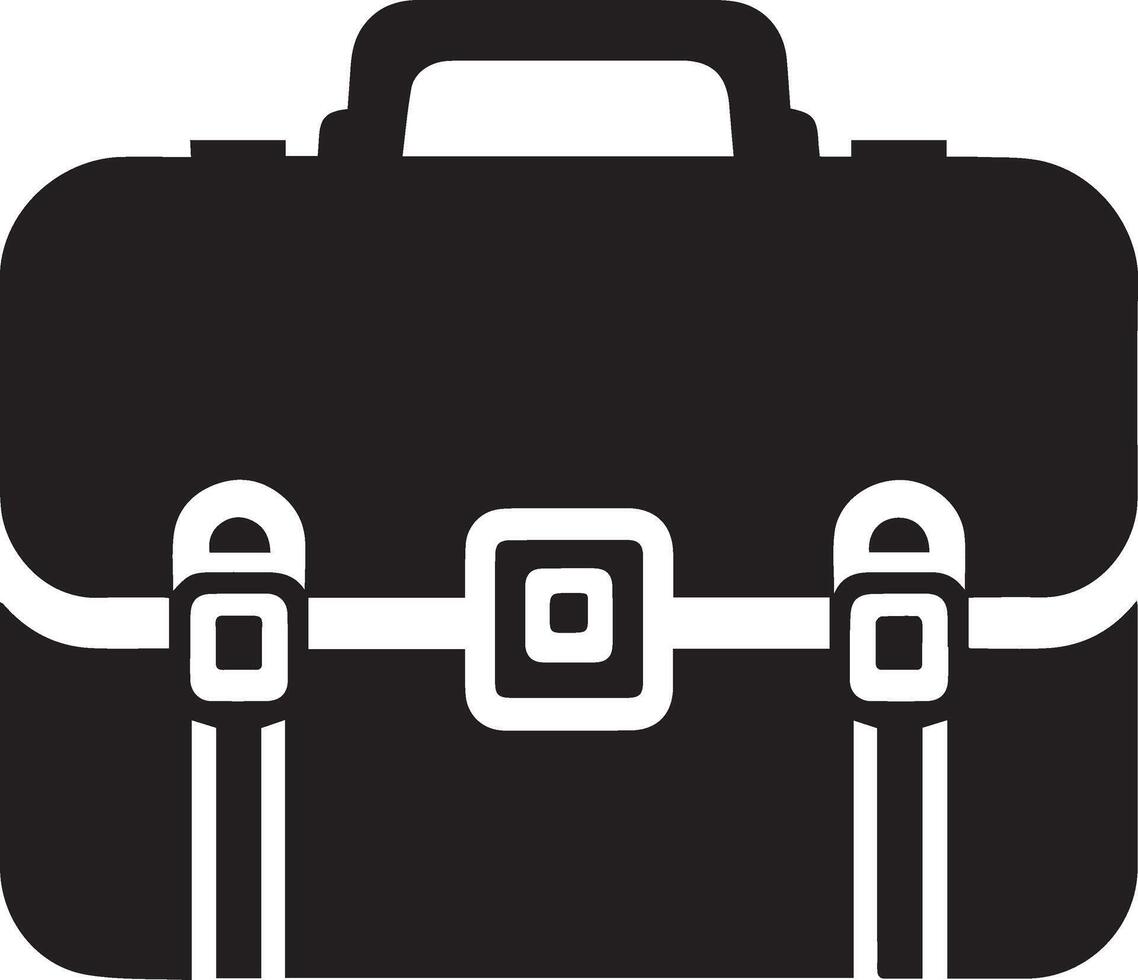 A black briefcase icon on a white background vector