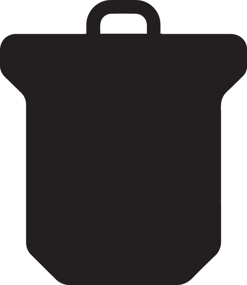 A black and white icon of a pot vector