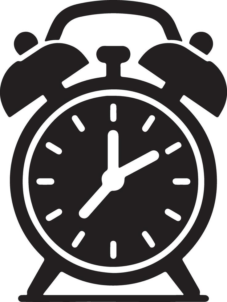 An alarm clock icon on a white background vector