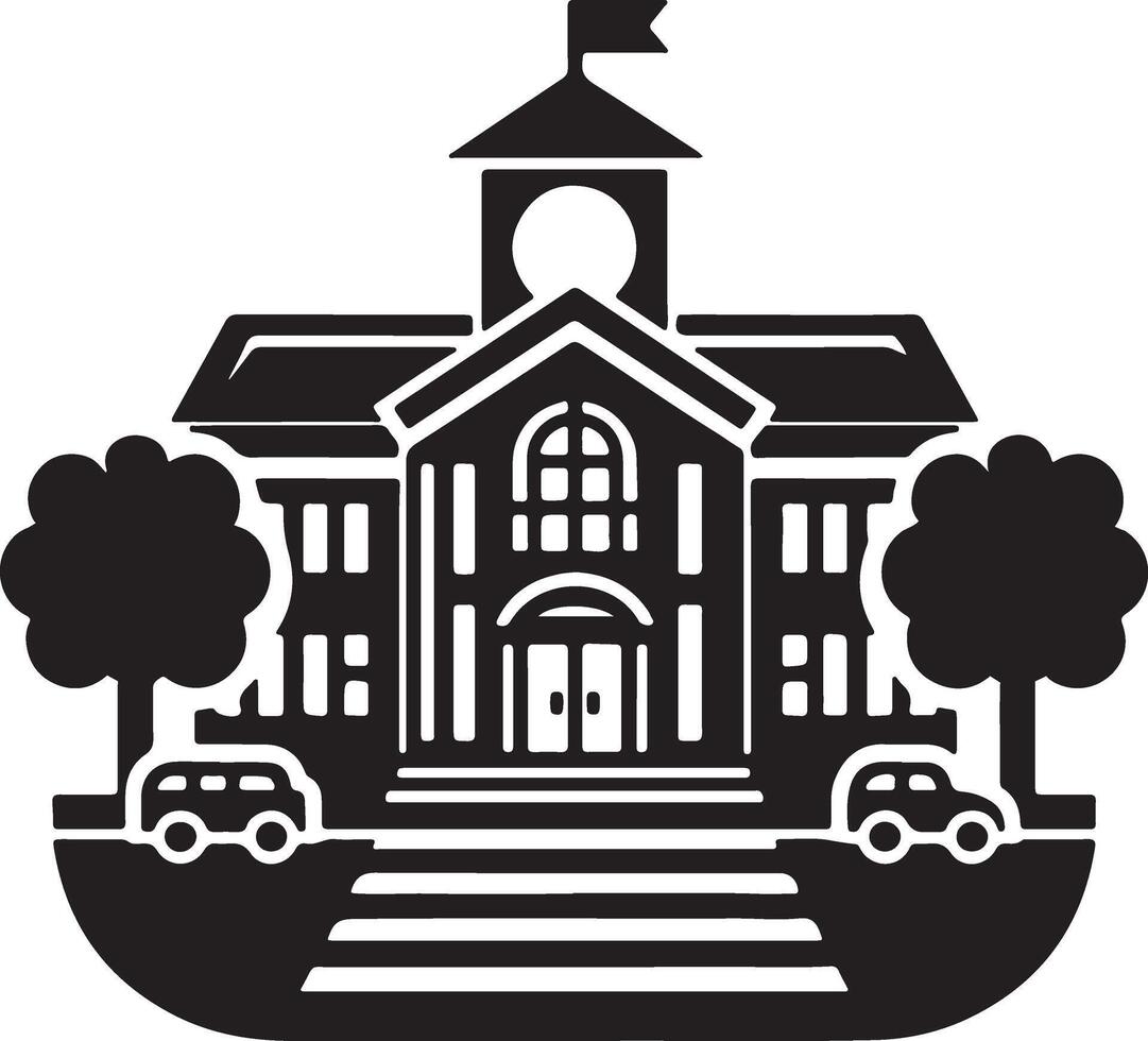 School building icon illustration vector