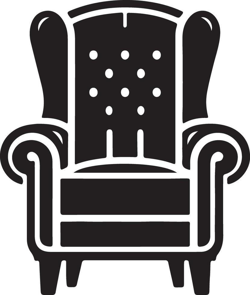 A black and white illustration of a chair vector