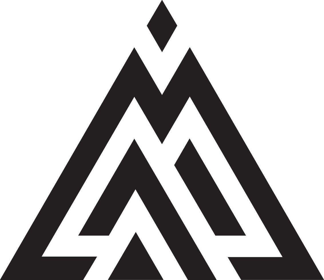 The logo for the company is a triangle with a black and white design vector