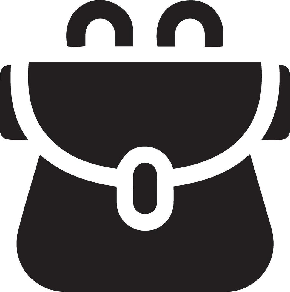A black and white bag icon on a white background vector