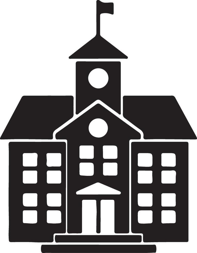 School building icon illustration vector