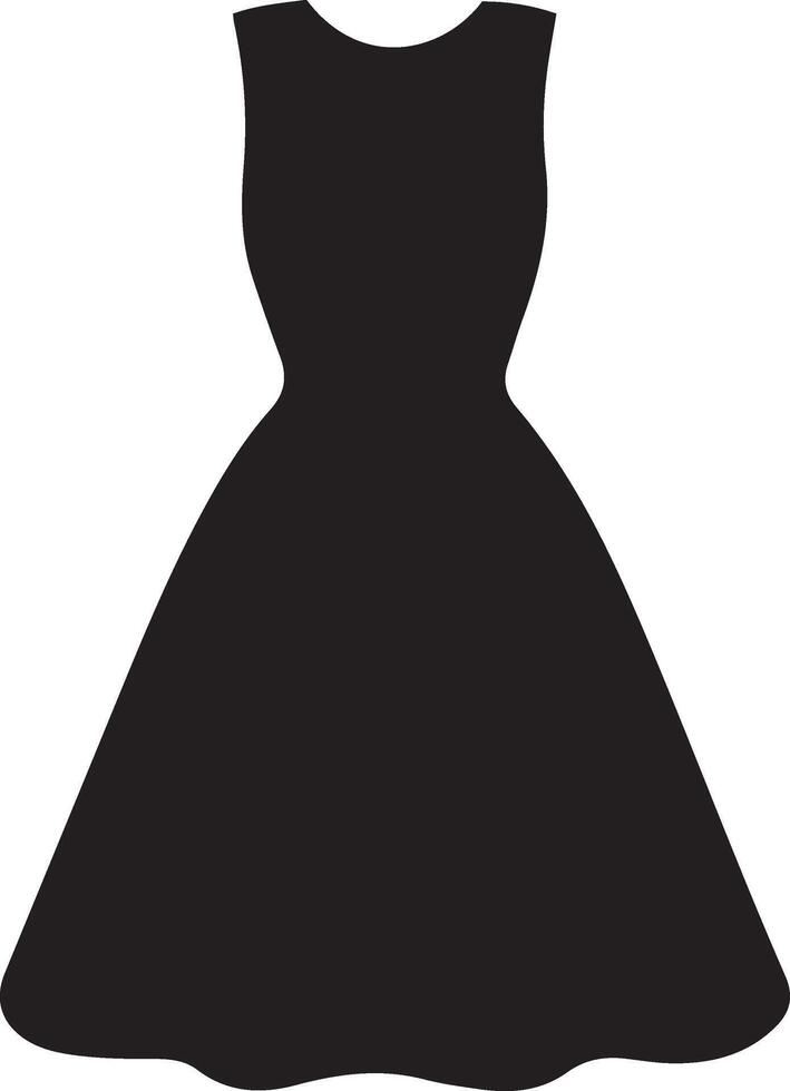 A black dress silhouette on a white background vector