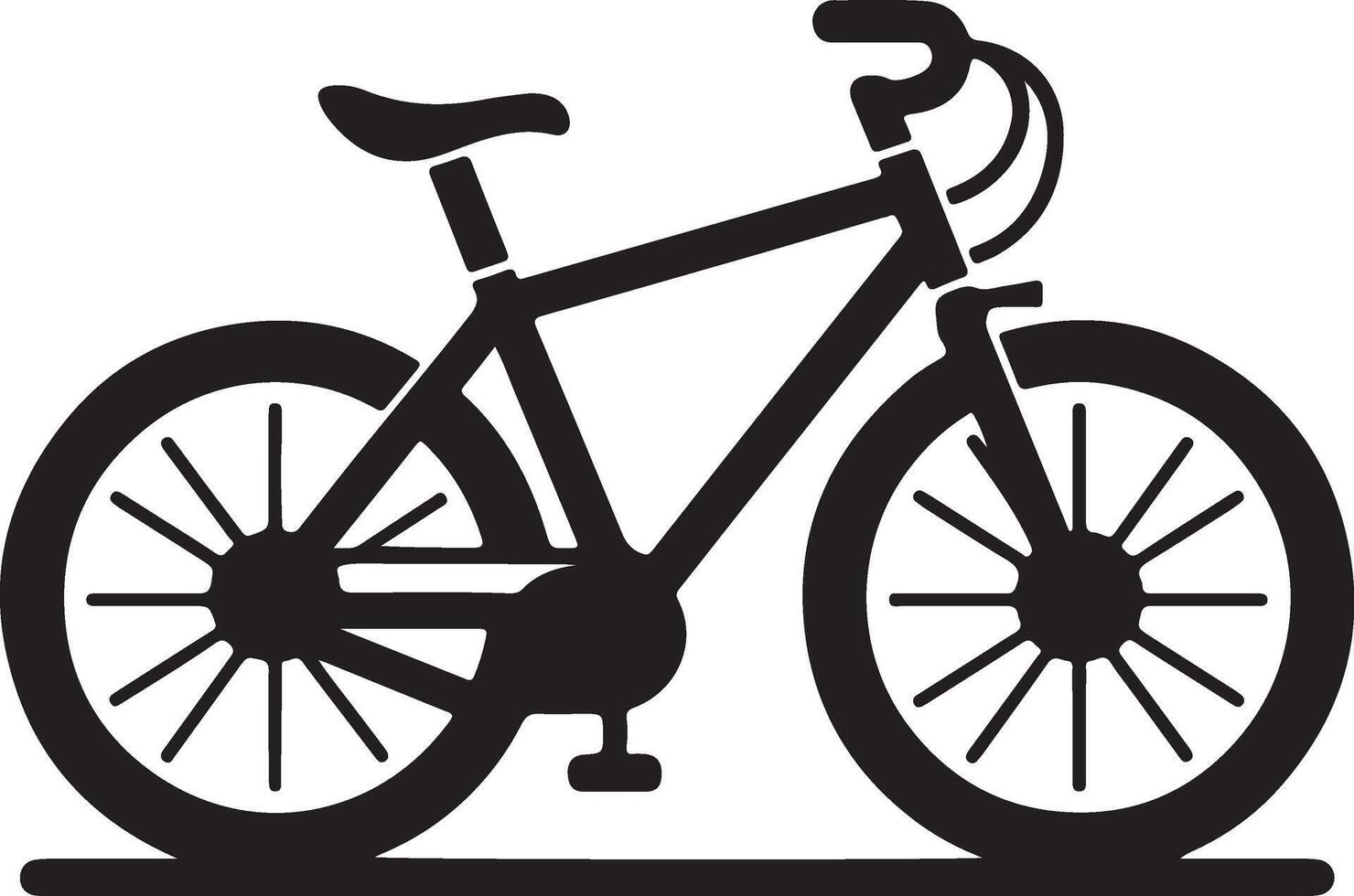 A black and white silhouette of a bicycle vector