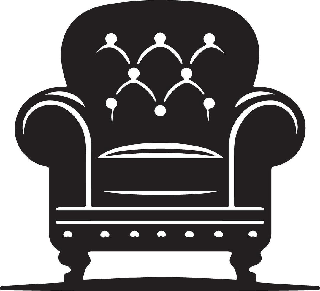 An old chair with people sitting on it vector