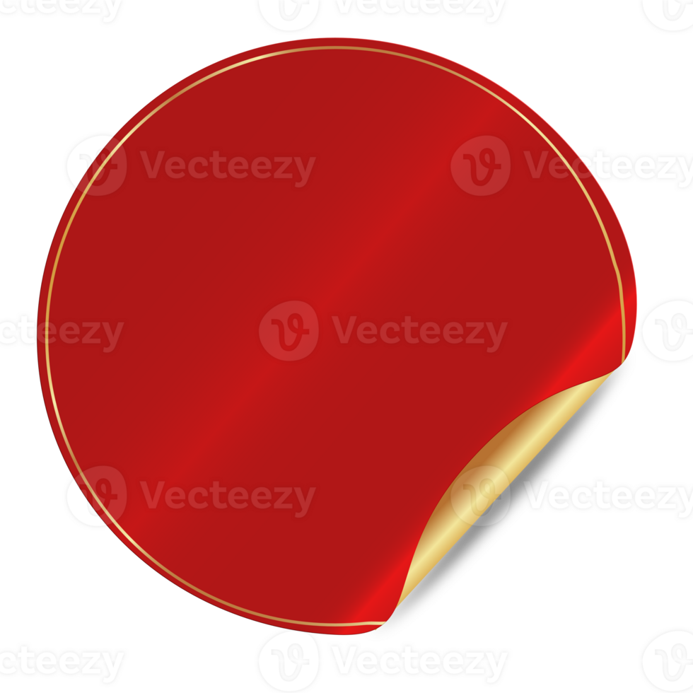 Red round sticker design png