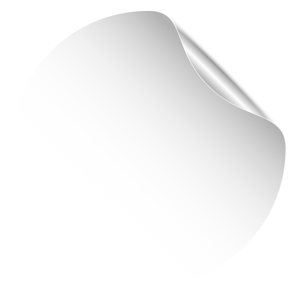 white paper round sticker isolated on transparent background png