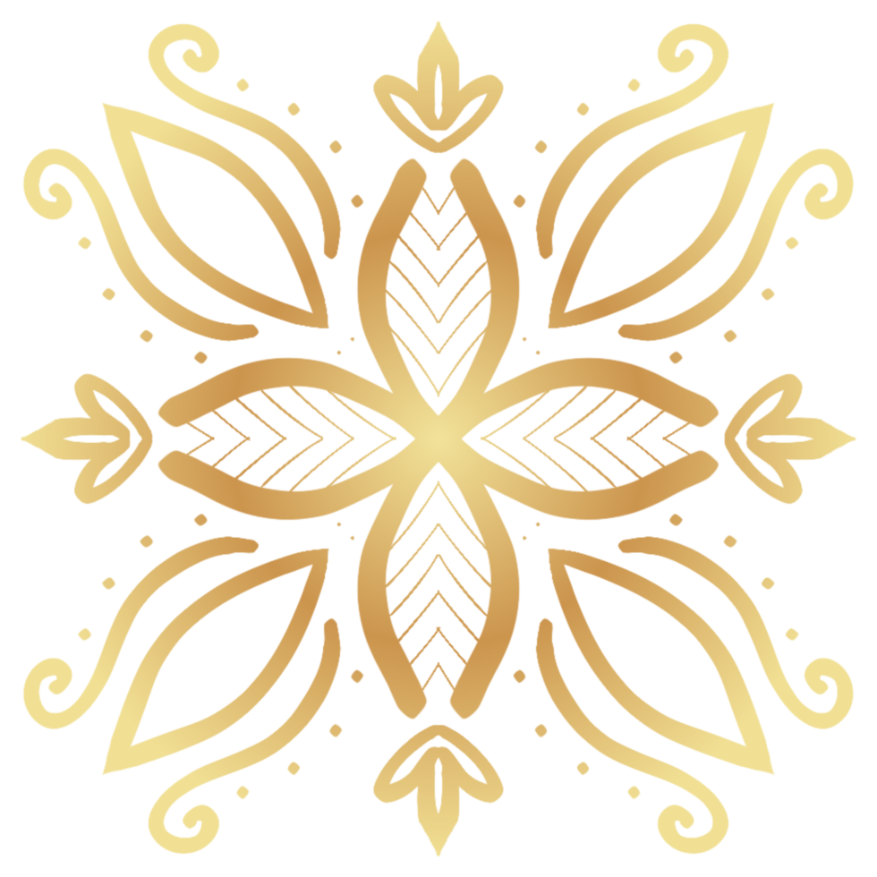 golden flower design on transparent background png