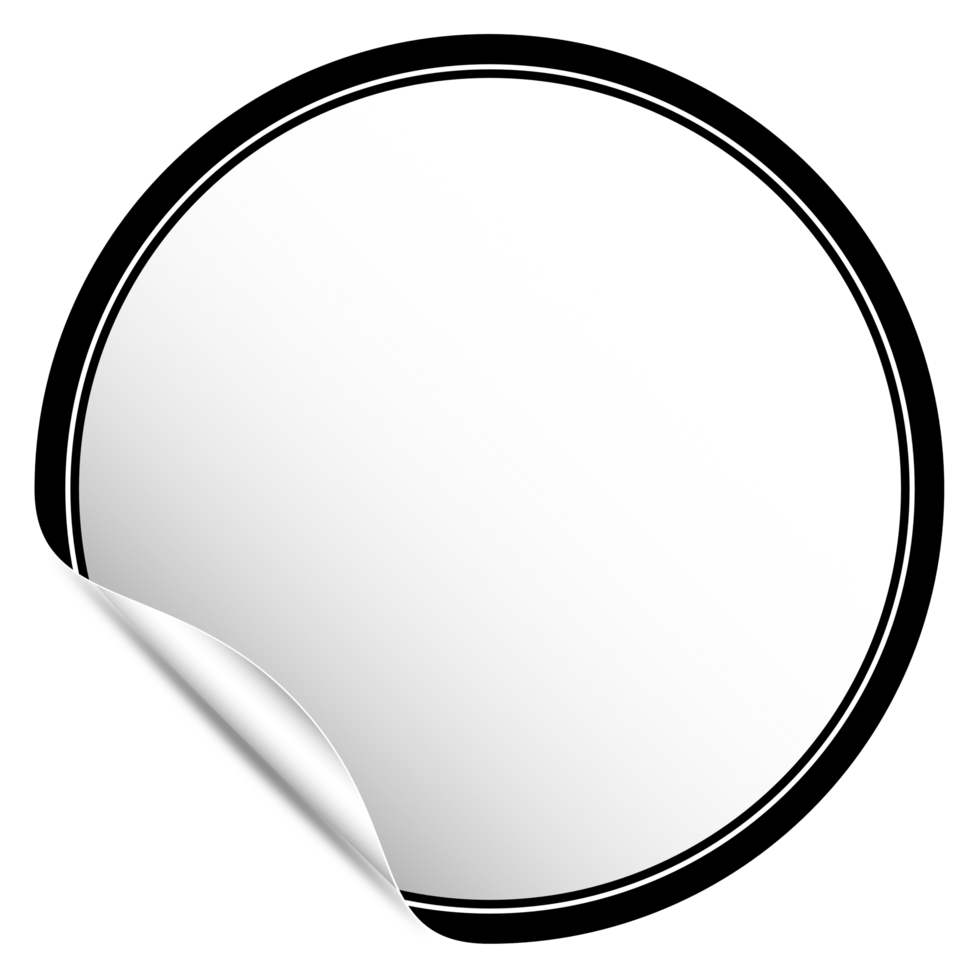 sticker with black border on transparent background png