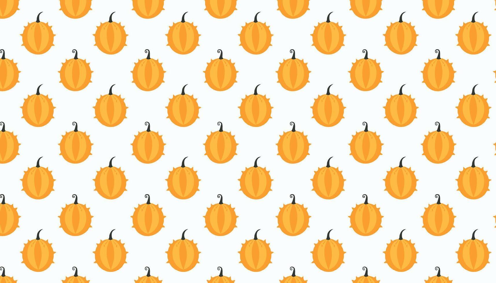 Pattern with horned melon on a white background. vector
