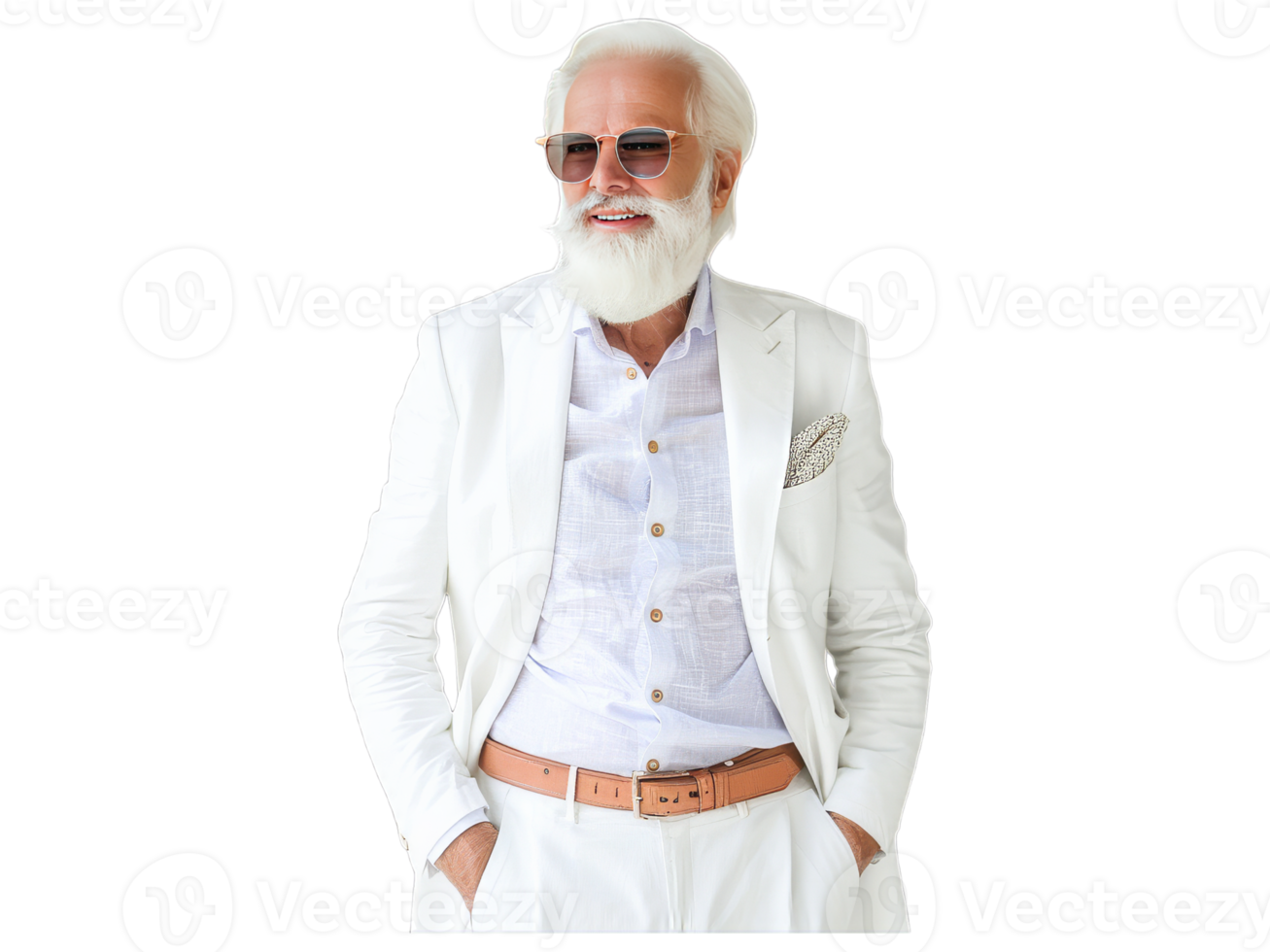 An old man with a white beard and sunglasses png