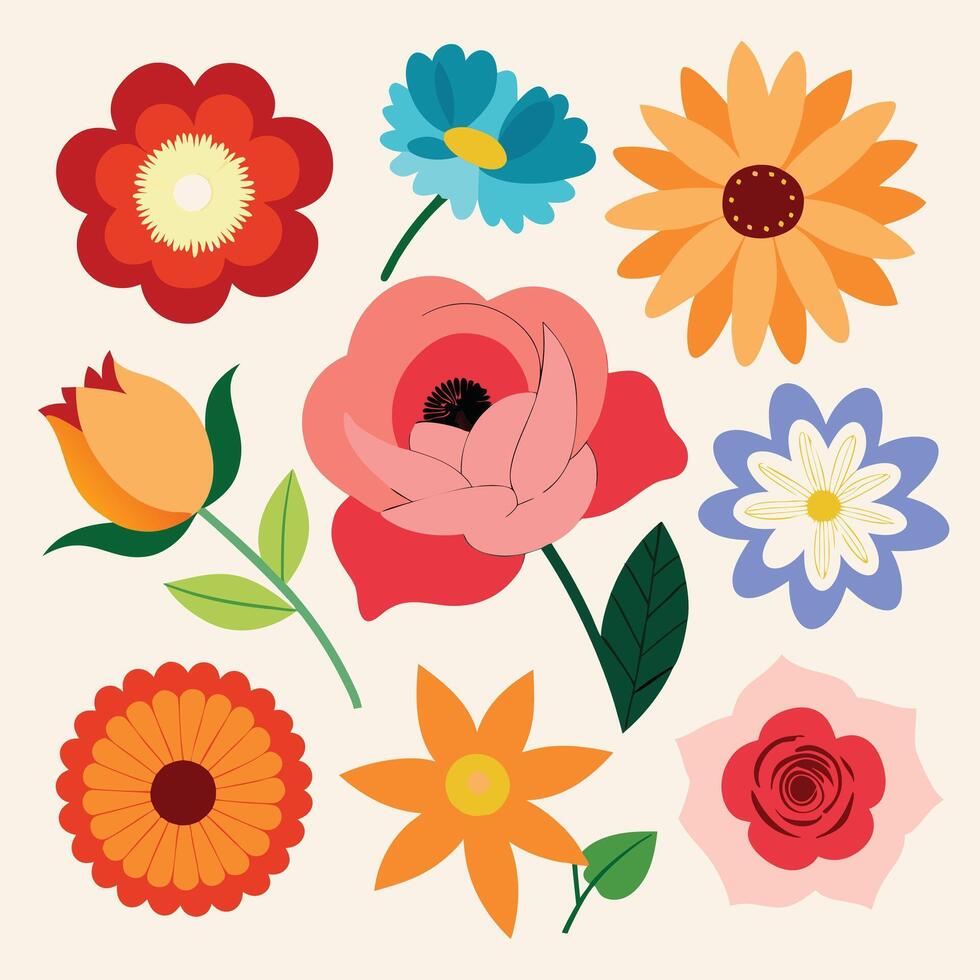 Graceful Flower Plant Vectors for Design Needs