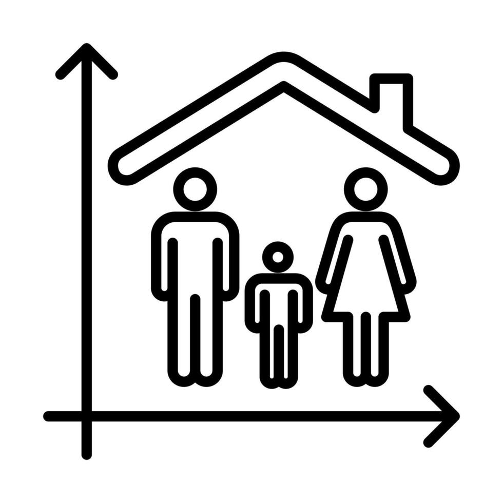 Household Size icon line illustration vector