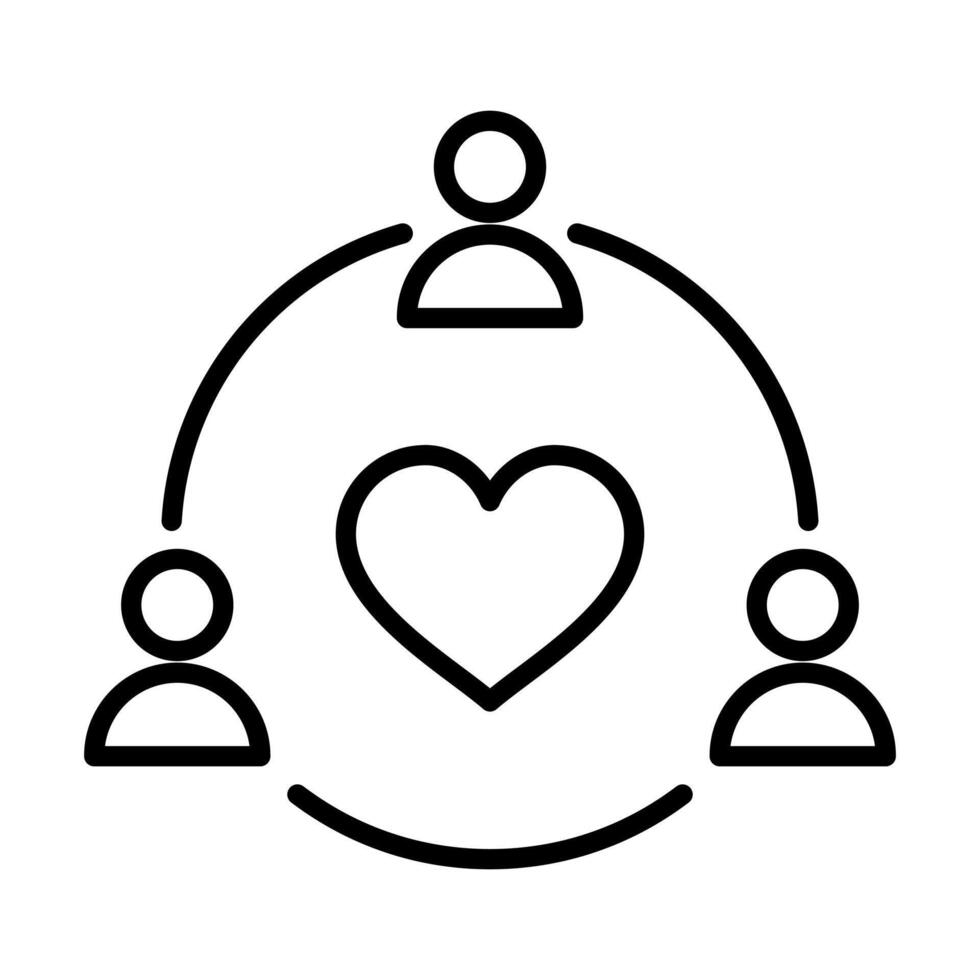 Unity in Diversity icon line illustration vector