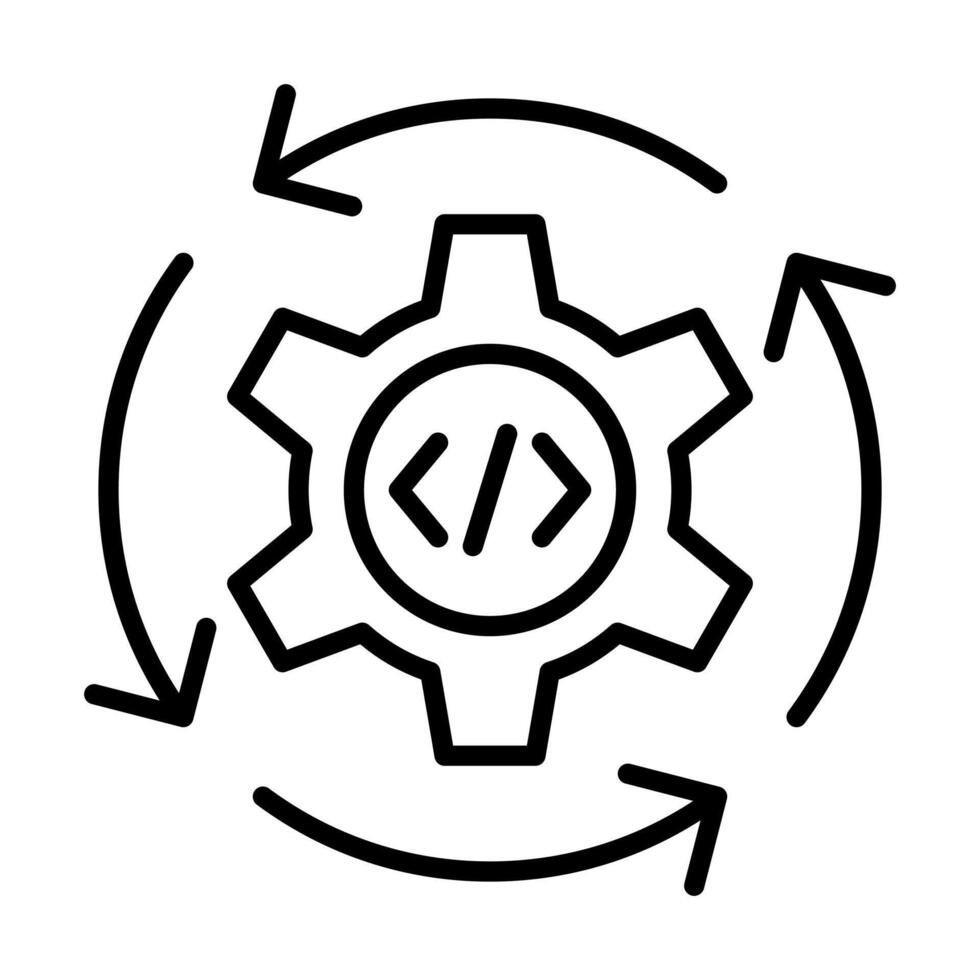 Continuous Integration icon line illustration vector