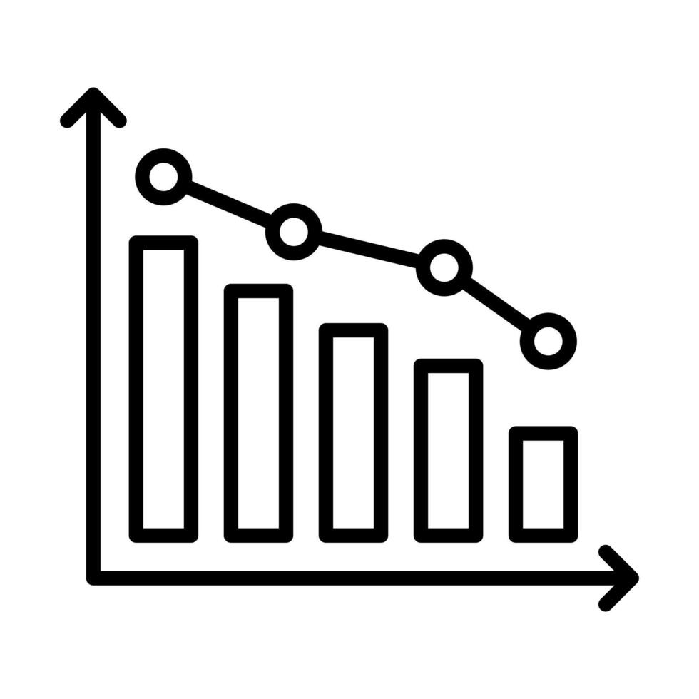Burndown Chart icon line illustration vector