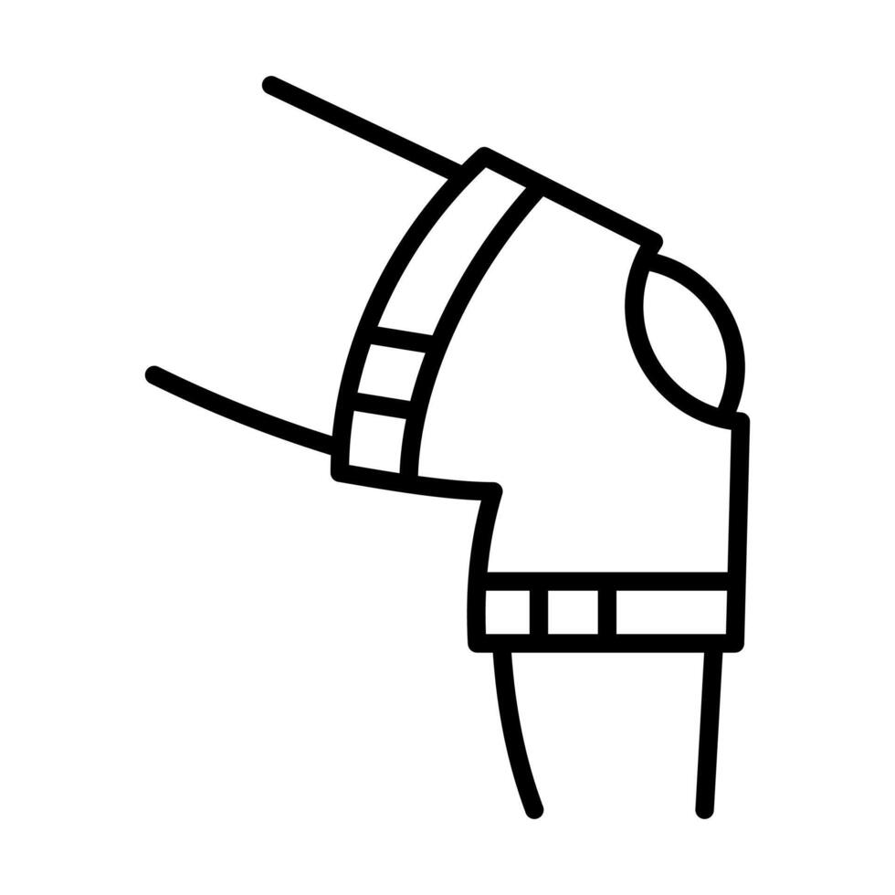 Knee Brace icon line illustration vector