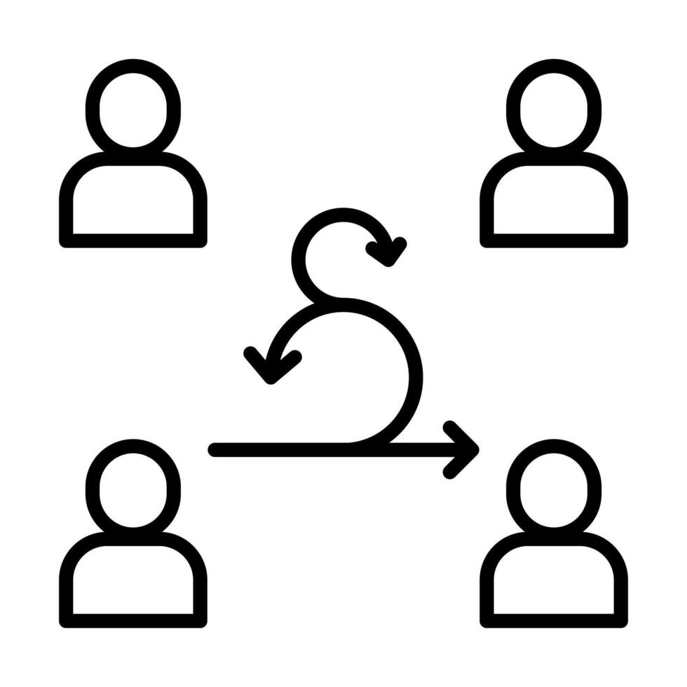 Scrum Team icon line illustration vector