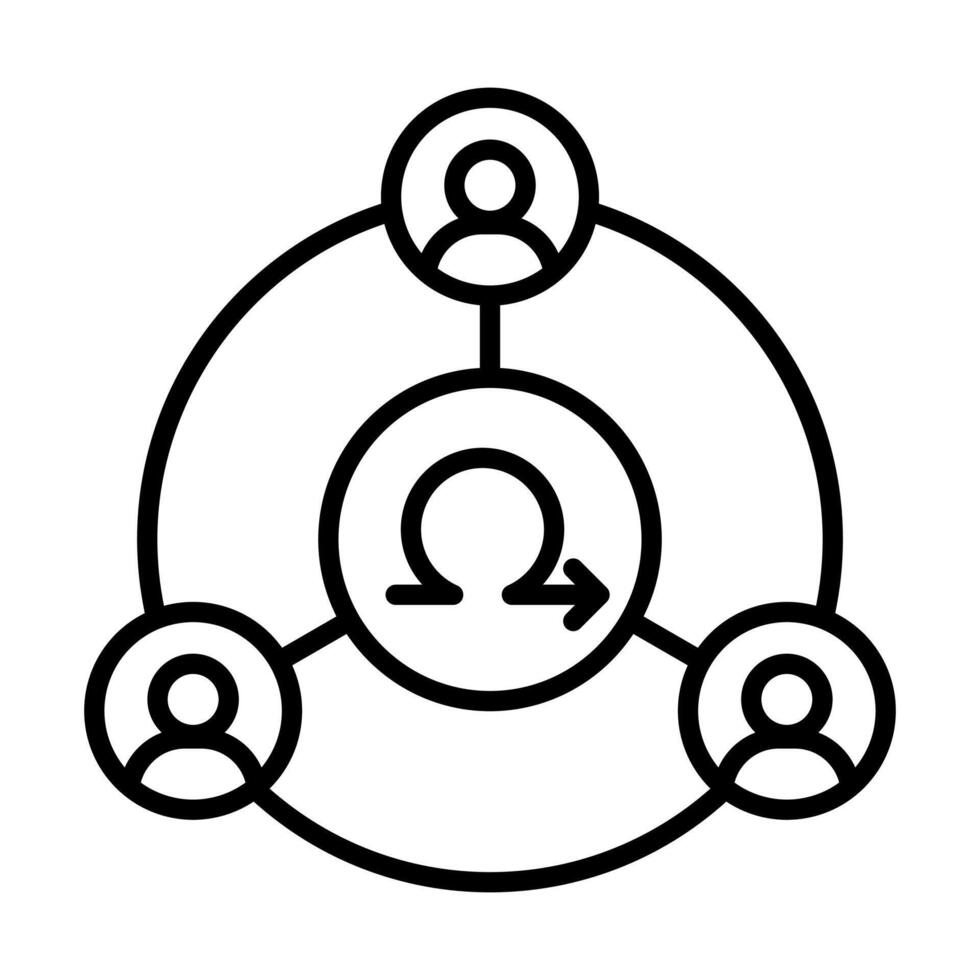 Agile Collaboration icon line illustration vector