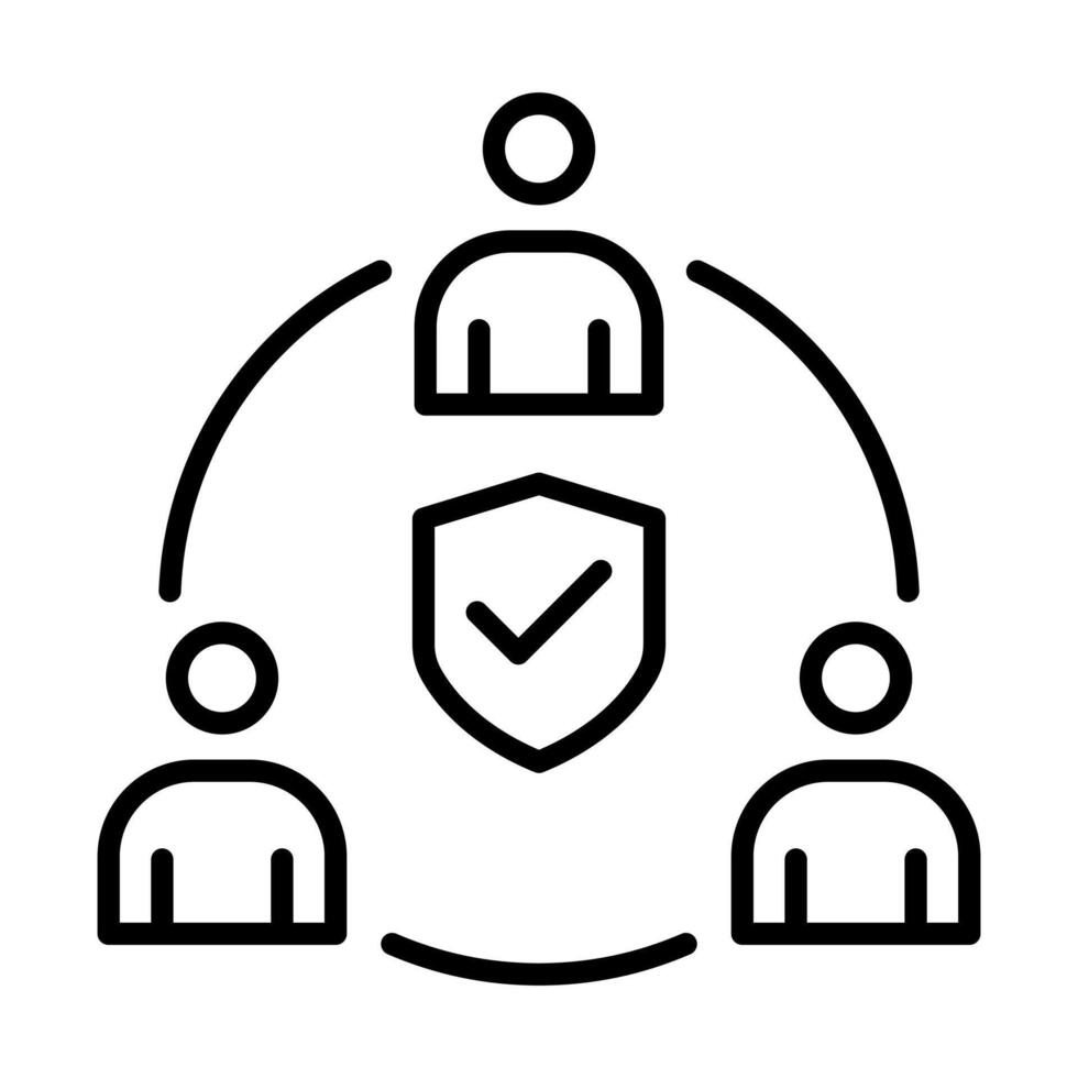 Trust Circle icon line illustration vector