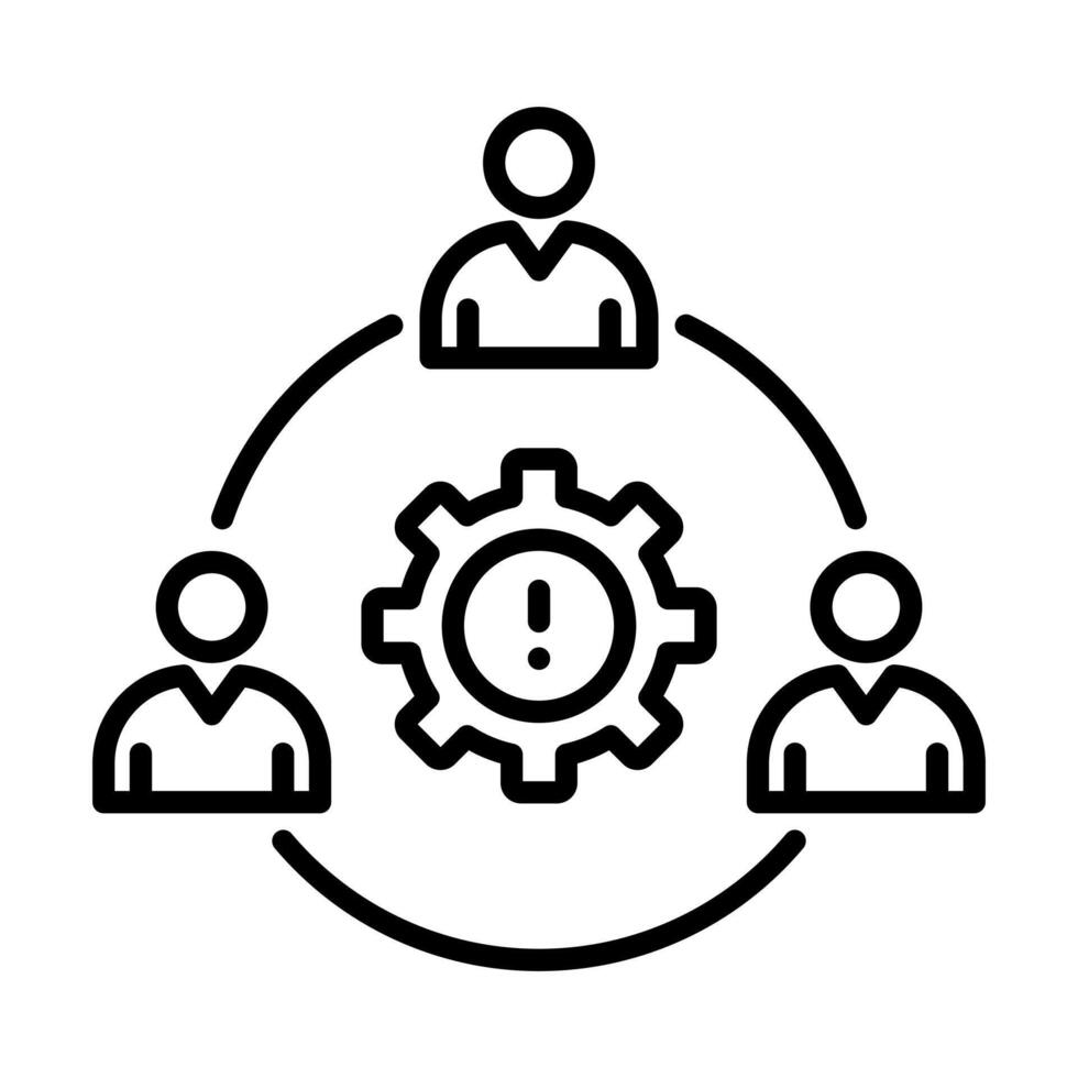Teamwork Essentials icon line illustration vector