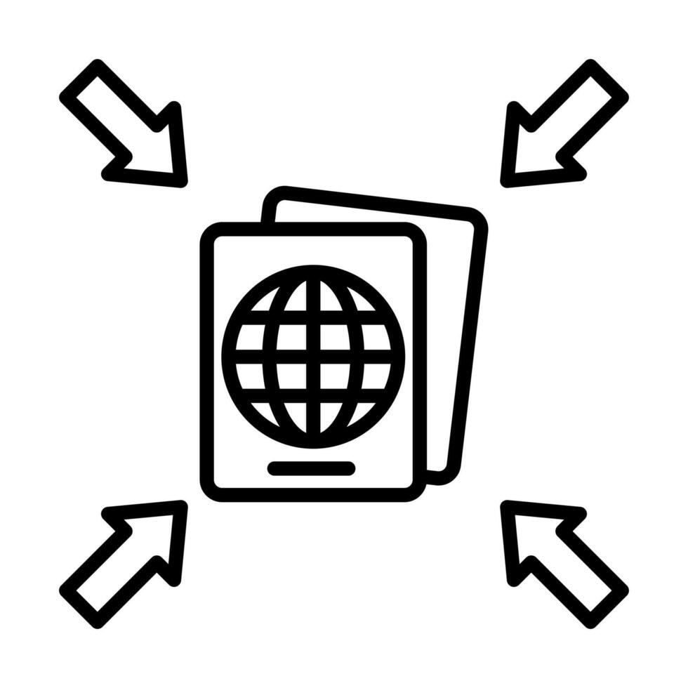 Immigration Impact icon line illustration vector