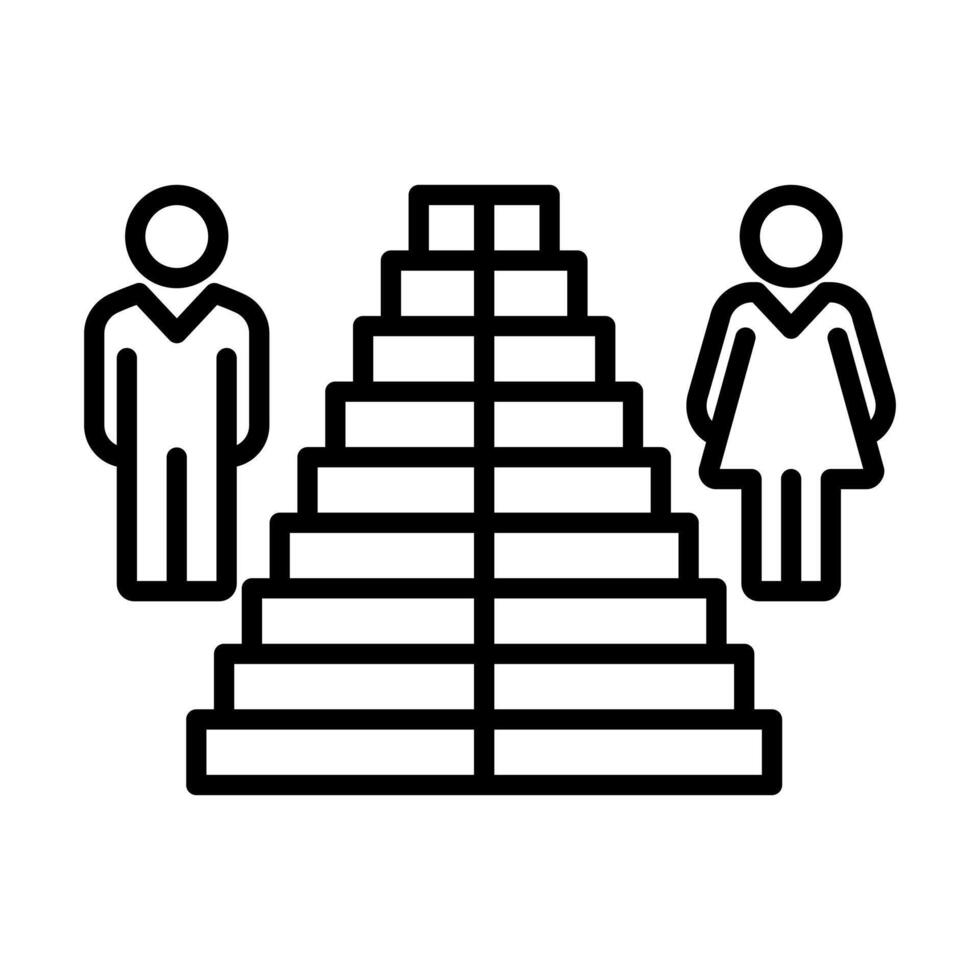 Population Pyramid icon line illustration vector