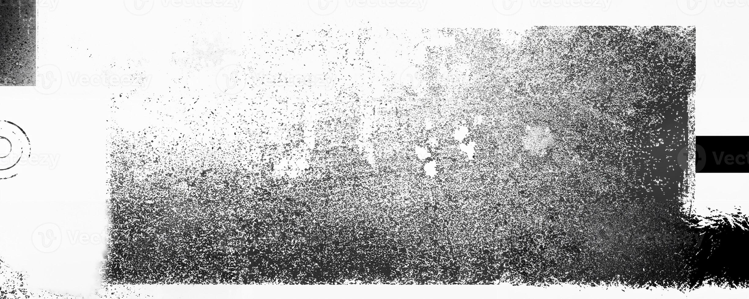 Abstract grunge texture with a fading effect in black and white, featuring a high-contrast speckled design, ideal for creative projects. photo
