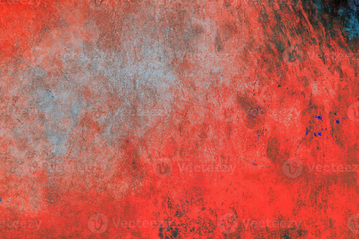 Vivid red and blue grunge texture with distressed patterns, scratches, and rough artistic effects. photo