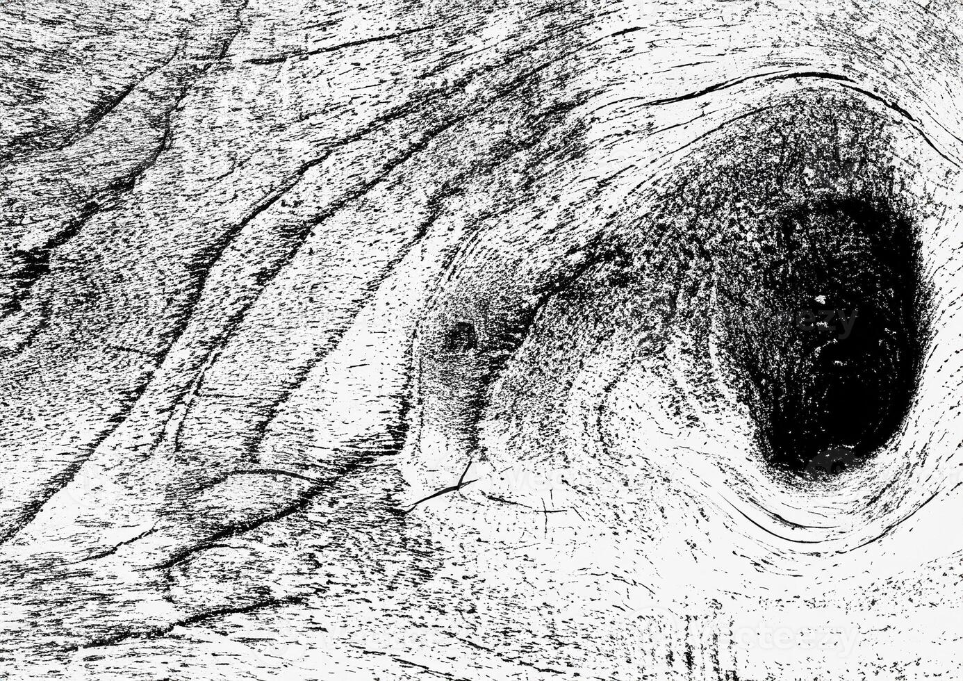 High-contrast black and white abstract texture resembling wood grain or swirling natural patterns. photo