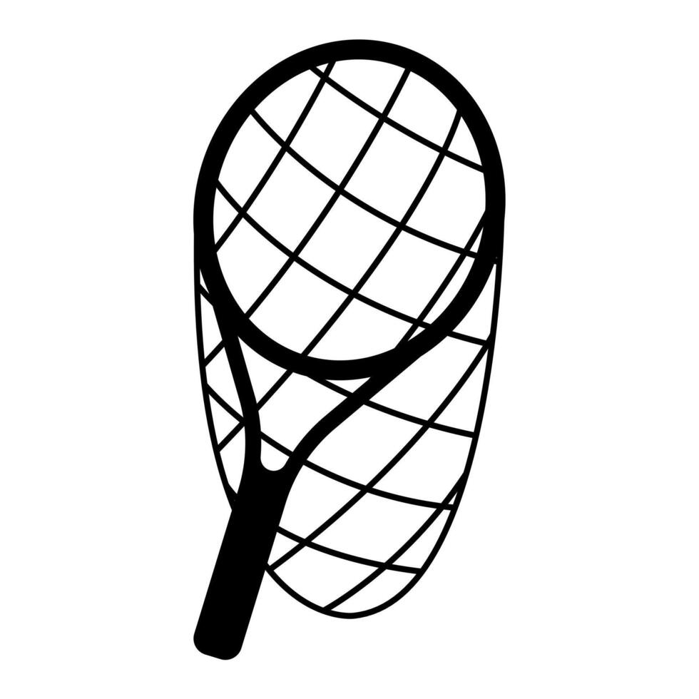 Silhouette graphic of a fish scoop. vector