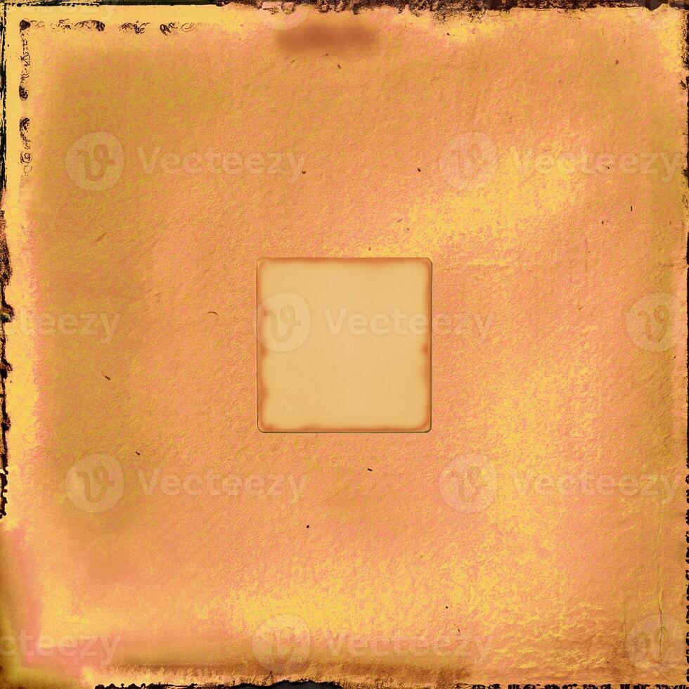 A textured orange vintage paper with worn edges and subtle gradients, ideal for retro and artistic projects. photo