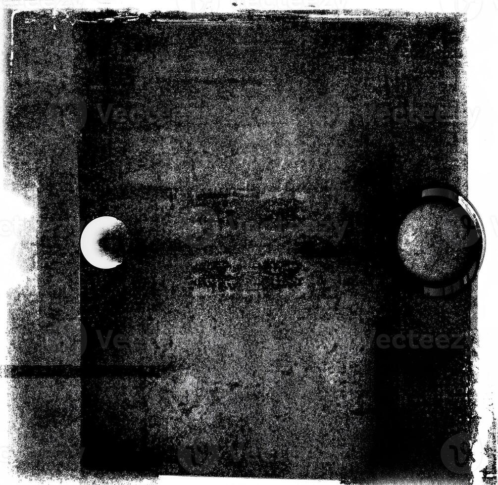 Black and white grunge texture with a grainy, rough overlay and abstract distressed patterns. photo